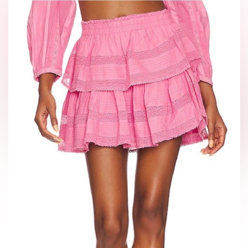 LoveShackFancy Ruffle Mini Heritage Skirt Size Petite